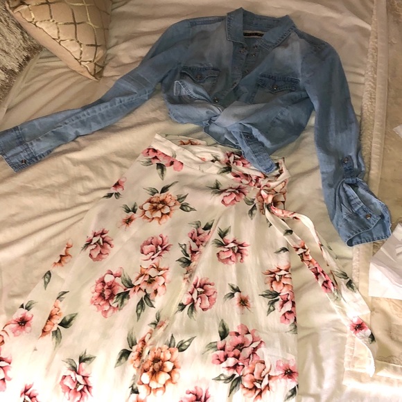 ASOS Petite Noisy May Petite Denim Shirt XXSP - Picture 4 of 4